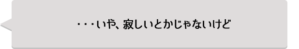 ・・・いや、寂しいとかじゃないけど